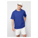 Trendyol Blue Oversize/Wide Cut Basic 100% Cotton T-Shirt