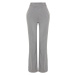 Trendyol Grey Premium s vysokým pásom rovné/rovné tkané rebrované nohavice