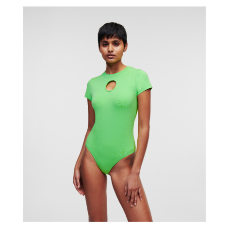 Tričko Karl Lagerfeld Cut Out Logo Jersey Body Summer Green