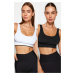 Trendyol Black Medium Support/Shaping Double Sided Wearable Knitted Sports Bra