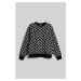 Mikina Karl Lagerfeld Kl Monogram Aop Sweatshirt Čierna