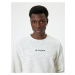 Koton Slogan Embroidered Sweatshirt Basic Textured Crew Neck Long Sleeve