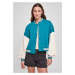 Women's Oversized 2 Tone College Terry Jacket Watergreen/White Sand