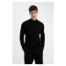 DEFACTO Black Standard Fit Regular Cut Half Turtleneck Knitwear Sweater