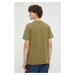 Bavlnené tričko Levi's zelená farba, jednofarebné