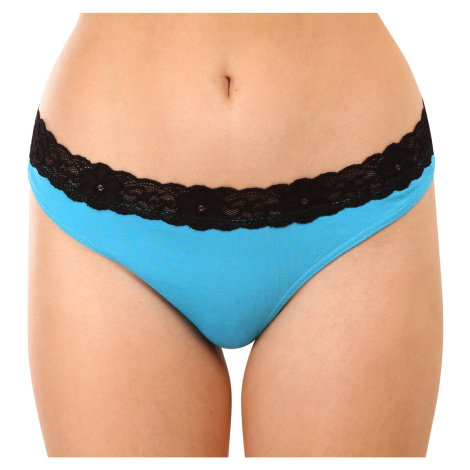 Women's thongs Styx with lace blue
