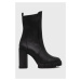 Členkové topánky Aldo Ilanna dámske, čierna farba, na podpätku,