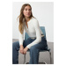 Trendyol Ecru Basic Half Placket Zipper Thin Knit Sweater