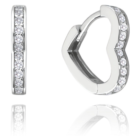 MINET Strieborné náušnice s bielym zirkónom JMAN0393SE01