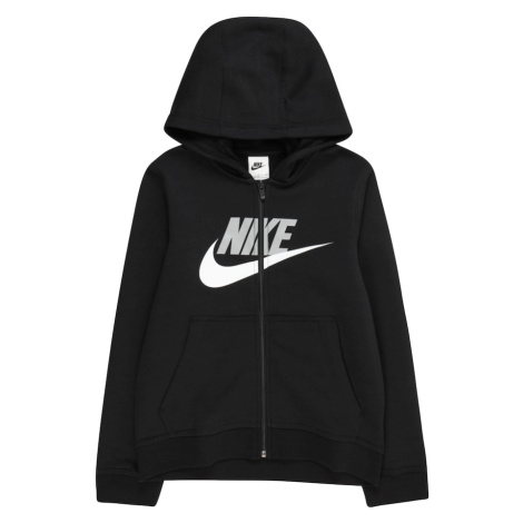 Nike Sportswear Tepláková bunda  svetlosivá / čierna / biela