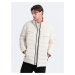 Ombre Men's winter jacket with detachable hood - cream