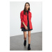 Trendyol Red Double Pocket Oversize/Wide Pattern Cashmere Woven Shirt