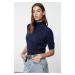 Trendyol Navy Blue Premium Yarn/Special Yarn Soft Touch Basic Knitwear Blouse