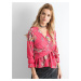 Pink floral blouse with tie