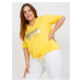 Yellow oversized blouse for everyday wear with V-neck