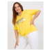 Yellow oversized blouse for everyday wear with a V-neck