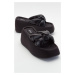 LuviShoes Regno Women's Black Wedge Heels Slippers