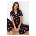 Trendyol Black 100% Cotton Heart Knitted Pajama Set