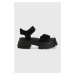 Sandále UGG Ashton Ankle dámske, čierna farba, na platforme, 1136764
