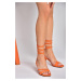 Fox Shoes P404202209 Orange Lace-Up Women's Low-Heeled Shoes P40420220