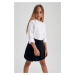 DEFACTO Girl White Long Sleeve School Shirt