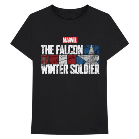 Marvel tričko Falcon & Winter Soldier Text Logo Čierna