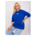 Plus size cobalt blue blouse with cuffs