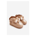 Children's insulated slippers with teddy bear, beige Eberra