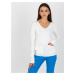 Ecru Plain Classic Sweater With Neckline