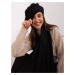 Black solid color women's beret