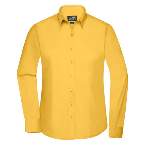 James & Nicholson Dámska košeľa s dlhým rukávom JN677 - Žltá