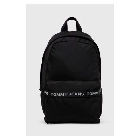 Ruksak Tommy Jeans pánsky, čierna farba, veľký, s potlačou Tommy Hilfiger