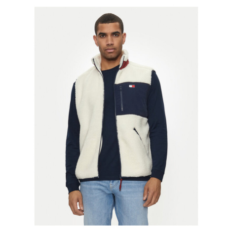 Tommy Jeans Vesta Teddy DM0DM18900 Écru Relaxed Fit Tommy Hilfiger