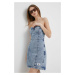 Rifľové šaty Calvin Klein Jeans mini, rovný strih