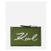 Peňaženka Karl Lagerfeld K/Signature Bifold Zip Ch Zelená