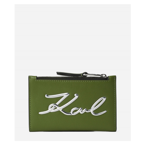 Peňaženka Karl Lagerfeld K/Signature Bifold Zip Ch Zelená