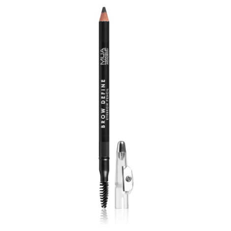 MUA Makeup Academy Brow Define dlhotrvajúca ceruzka na obočie s kefkou odtieň Grey