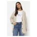 Trendyol Stone Hair Braids, Wide Cut, Knitwear Cardigan