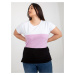 White and purple blouse plus size without fastening