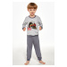 Chlapčenské pyžamo Cornette Vlak - bavlna Sivá