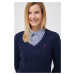 Bavlnený sveter Polo Ralph Lauren tmavomodrá farba,tenký,211891641