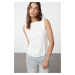 Trendyol Ecru Sleeveless Linen Look Woven Blouse