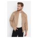 Trendyol Camel Regular Fit Zippered Suede Coat