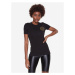 Versace Jeans Couture Tričko 74HAHT06 Čierna Regular Fit