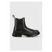 Kožené topánky chelsea Karl Lagerfeld TREKKA MENS pánske, čierna farba, KL25243