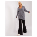 Women's dark grey plus size cardigan with pockets