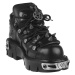 topánky kožené NEW ROCK Prick Shoes (110-S1) Black Čierna