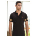 T8585 DEWBERRY MEN'S T-SHIRT-BLACK-CAMEL-2