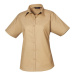 Premier Workwear Dámska košeľa s krátkym rukávom PR302 Khaki -ca. Pantone 7503