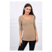 Camel blouse with round neckline